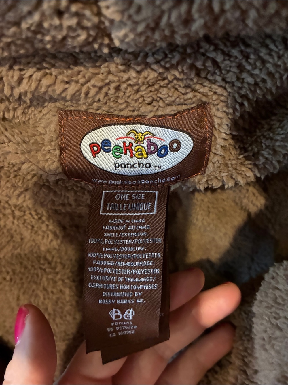 Peekaboo Poncho Red Quilted Jacket/car seat cover/shopping cart liner NWT - Picture 10 of 11